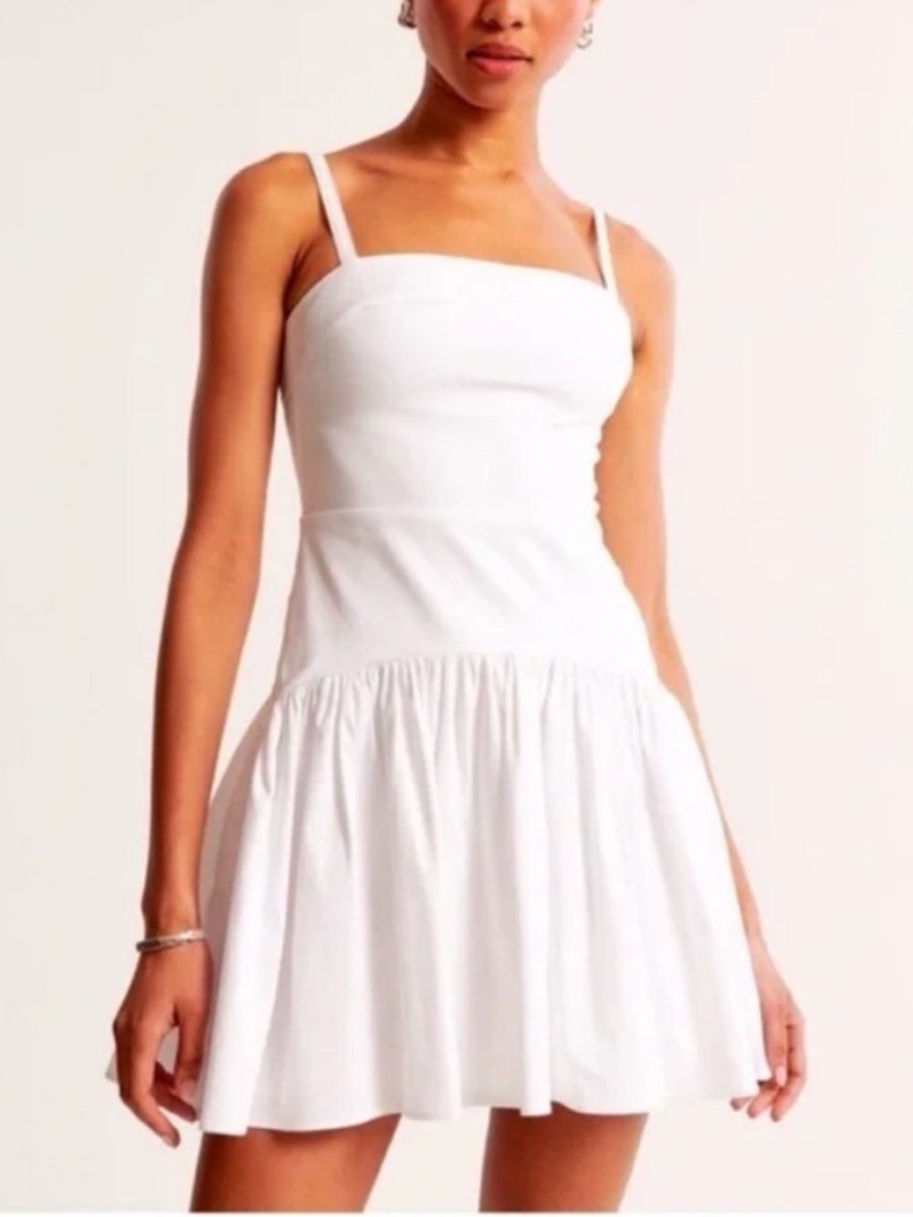 Abercrombie & Fitch Dropped Waist White  Mini Dress Sz-L T